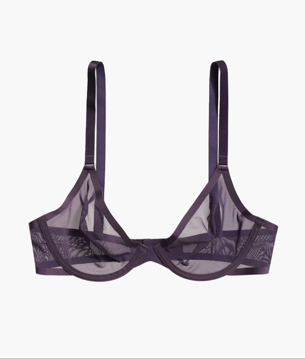 CUUP 34A The Plunge Bralette NWT Violet Mesh Bra Unlined
